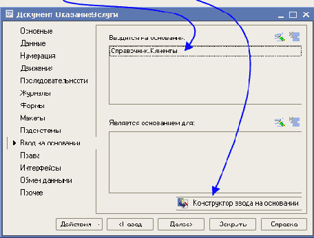 Ввод на основании